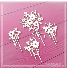 Набор чипборда "Цветы с подвесками", 4 эл., СкрапМагия