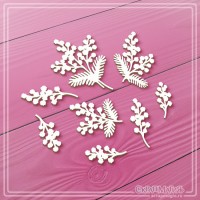 Набор чипборда "Веточки мимозы", 8 эл., СкрапМагия