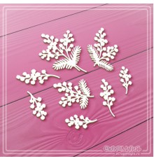 Набор чипборда "Веточки мимозы", 8 эл., СкрапМагия