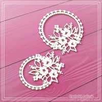 Набор чипборда "Круглые ажурные рамки с цветами", 2 эл., СкрапМагия