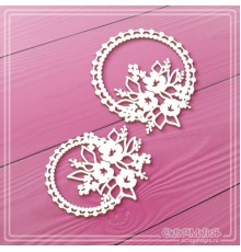 Набор чипборда "Круглые ажурные рамки с цветами", 2 эл., СкрапМагия