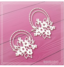 Набор чипборда "Изящные рамки с бусинками и букетами цветов", 2 эл., СкрапМагия