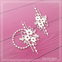 Набор чипборда "Декоративные элементы с подвесками и букетами цветов", 2 эл., СкрапМагия