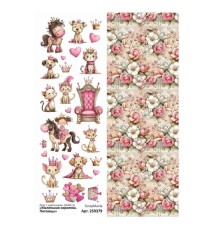 Лист с картинками 10*30 см "Маленькая королева. Питомцы", ScrapMania