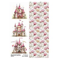 Лист с картинками 10*30 см "Маленькая королева. Замки", ScrapMania