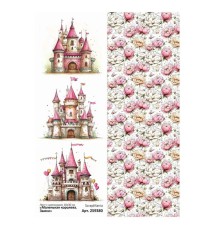 Лист с картинками 10*30 см "Маленькая королева. Замки", ScrapMania