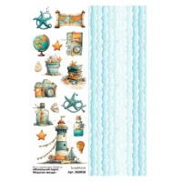 Лист с картинками 10*30 см "Маленький пират. Морская звезда", ScrapMania