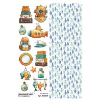 Лист с картинками 10*30 см "Маленький пират. На чемоданах", ScrapMania