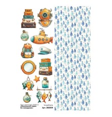 Лист с картинками 10*30 см "Маленький пират. На чемоданах", ScrapMania