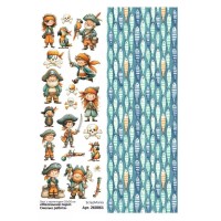 Лист с картинками 10*30 см "Маленький пират. Смелые ребята", ScrapMania