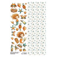 Лист с картинками 10*30 см "Маленький пират. Русалочка", ScrapMania