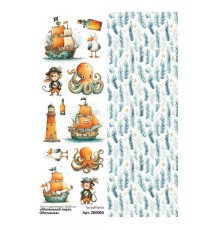 Лист с картинками 10*30 см "Маленький пират. Обезьянка", ScrapMania