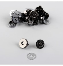 Магнитная застежка (кнопки) "Темное серебро", d14 мм., 1 набор