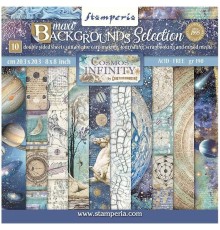 Набор бумаги "Cosmos Infinity Backgrounds Selection" 20,3 х 20,3 см., 10 листов, Stamperia