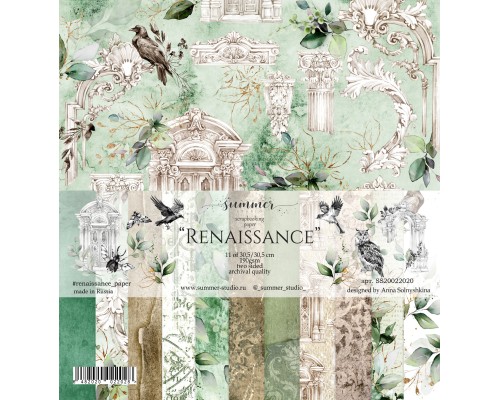 Набор бумаги "Renaissance" 11 листов 30*30см., Summer Studio
