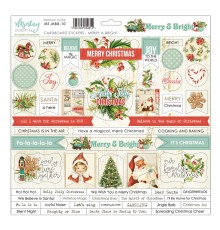 Набор картонных стикеров коллекция "Merry & Bright" 30.5 х 30.5 см., Mintay paper
