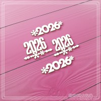 Набор чипборда "Новогодние надписи 2026", 4 эл., СкрапМагия