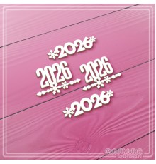 Набор чипборда "Новогодние надписи 2026", 4 эл., СкрапМагия