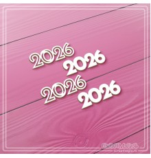 Набор чипборда "Новогодние надписи 2026", 4 эл., СкрапМагия