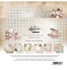 Набор бумаги "Recipe for Happiness" 20,3 х 20,3 см., 6 листов, 1/2 набора, Alchemy of Art