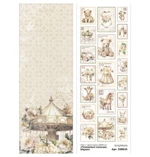 Лист с картинками 10х30 см "Плюшевые малыши. Марки", ScrapMania