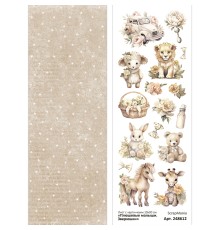 Лист с картинками 10х30 см "Плюшевые малыши. Зверюшки", ScrapMania