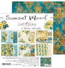 Набор бумаги "Sunset Mood" 20,3*20,3 см., 6 листов, 1/4 набора, Craft O'Clock