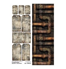 Лист с картинками 10*30 см "Старый архив. Ярлыки с печатями", ScrapMania