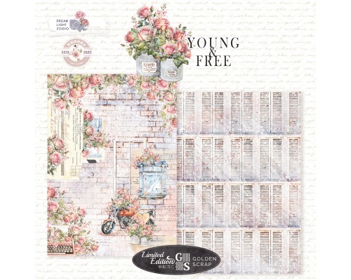 Набор бумаги "Young & free" 21*29,7 см (А4), 6 листов, 1/3 полного набора, Dreamlight Studio