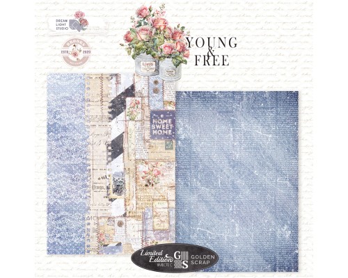 Набор бумаги "Young & free" 21*29,7 см (А4), 6 листов, 1/3 полного набора, Dreamlight Studio