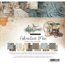 Набор бумаги "Adventure Men" 20,3 х 20,3 см., 6 листов, 1/2 набора, Alchemy of Art