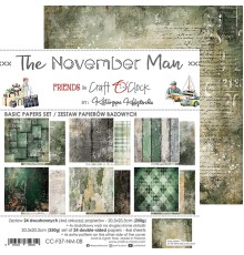 Набор фоновой бумаги "The November Man" 20,3*20,3 см., 6 листов, 1/4 набора, Craft O'Clock