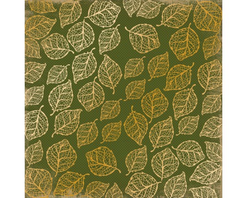 Лист фольгированной бумаги  "Golden delicate leaves botany summer 1" Фабрика Декору
