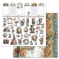 Бумага двусторонняя "Алиса и Чеширский кот. Картинки", ScrapMania