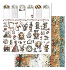 Бумага двусторонняя "Алиса и Чеширский кот. Картинки", ScrapMania