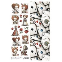 Лист с картинками 10*30 см "Алиса и Чеширский кот. Красная королева", ScrapMania