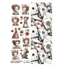 Лист с картинками 10*30 см "Алиса и Чеширский кот. Красная королева", ScrapMania