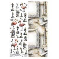 Лист с картинками 10*30 см "Алиса и Чеширский кот. Шахматы", ScrapMania