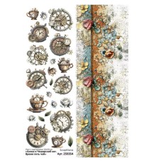 Лист с картинками 10*30 см "Алиса и Чеширский кот. Время пить чай", ScrapMania