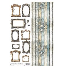 Лист с картинками 10*30 см "Алиса и Чеширский кот. Рамки", ScrapMania