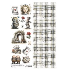 Лист с картинками 10*30 см "Алиса и Чеширский кот. Главное", ScrapMania