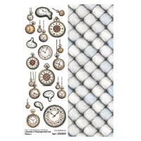 Лист с картинками 10*30 см "Алиса и Чеширский кот. Часы", ScrapMania