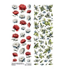 Лист с картинками 10*30 см "Алиса и Чеширский кот. Пионы", ScrapMania