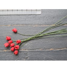 Бутончики-пыльники цветов на проволоке Красные , 1 пучок, 10 шт.
