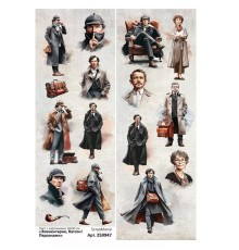 Лист с картинками 10*30 см "Элементарно, Ватсон! Персонажи", ScrapMania