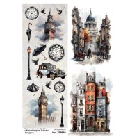 Лист с картинками 10*30 см "Элементарно, Ватсон! Лондон", ScrapMania