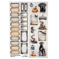 Лист с картинками 10*30 см "Элементарно, Ватсон! Таблички", ScrapMania