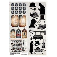 Лист с картинками 10*30 см "Элементарно, Ватсон! Силуэты", ScrapMania