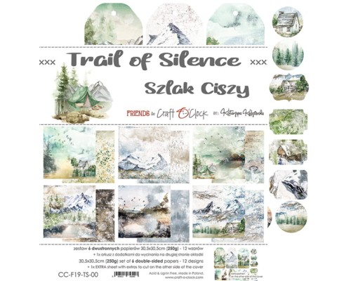 Набор бумаги "Trail of Silence" 30,5 х 30,5 см., 6 листов, Craft O'Clock