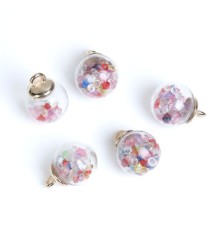 Подвеска "Стеклянный шар с разноцветными кристаллами", 1 шт. 